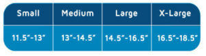 calf sleeve sizing chart